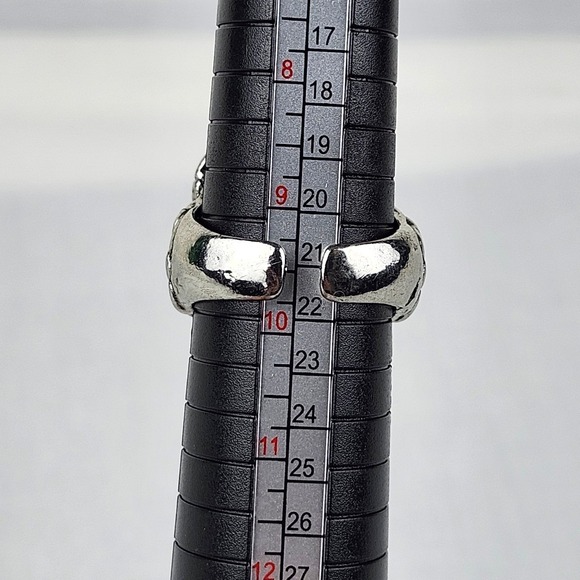 925 Sterling Silver Rhinestone Eyes Gold Tone Owl Ring Mens Biker Punk Size 9.5 - Picture 8 of 13